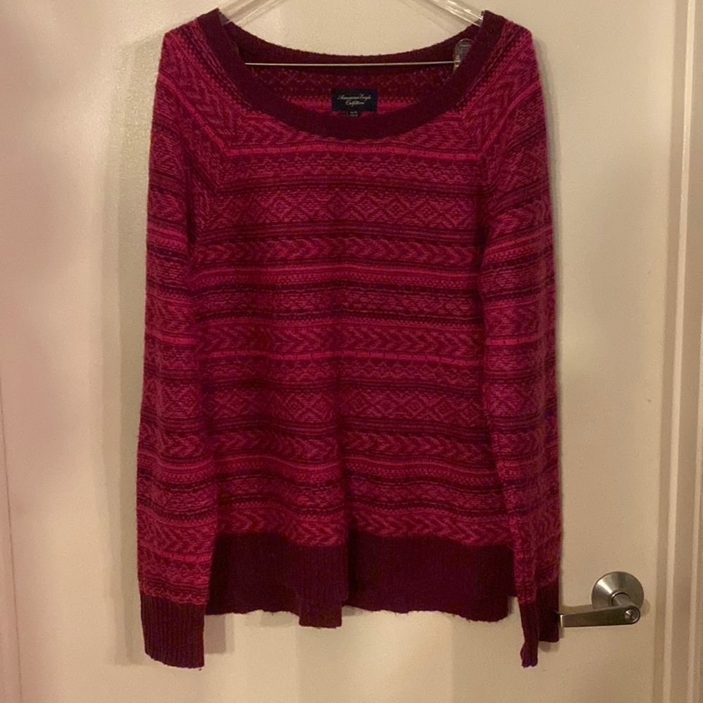 American Eagle Outfitters pink maroon sweater XL